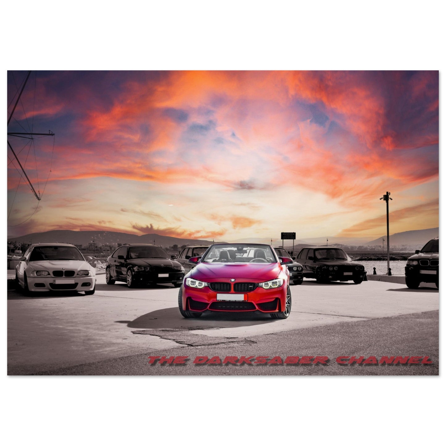 BMW M4 Sunset print with Museum-Quality Matte Paper Poster