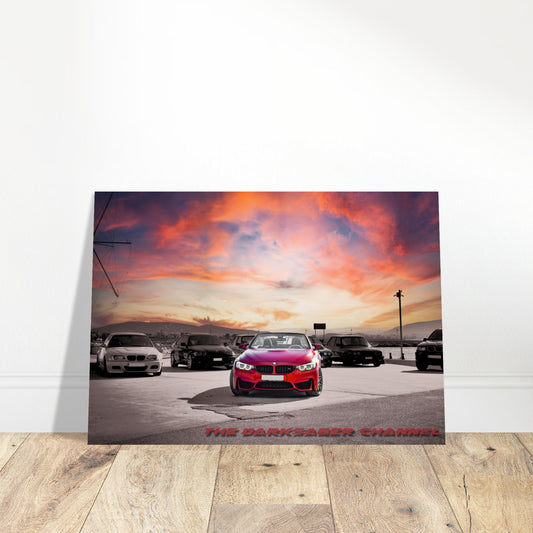 BMW M4 Sunset print with Museum-Quality Matte Paper Poster