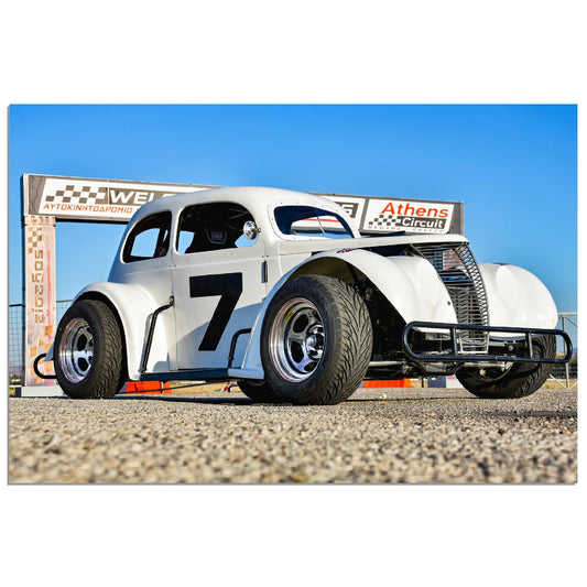 Premium Matte Paper Poster with Old school race car